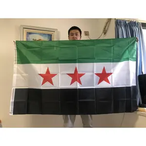 SKY FLAG Syria flag 90*150cm The Syrian Arab Republic Syrian three star flag Banner Hanging Home Decoration flags