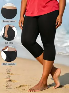 Plus Size Women’s Capri Leggings  Knee Length Leggings for Women Plus Size Stretch Summer Lightweight Pants Basic Capris Yoga Pants Casualwear