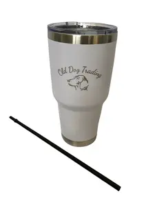 Old Dog Trading Tumbler 30oz - Flip Lid with Straw - Leak Proof, Dishwasher Safe Water Bottle