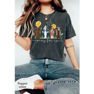 Catholic Saints Shirt for women Catholic Saints Gift Catholic Tshirt Floral Women Religious Shirts Catholic Shirts All saints Day