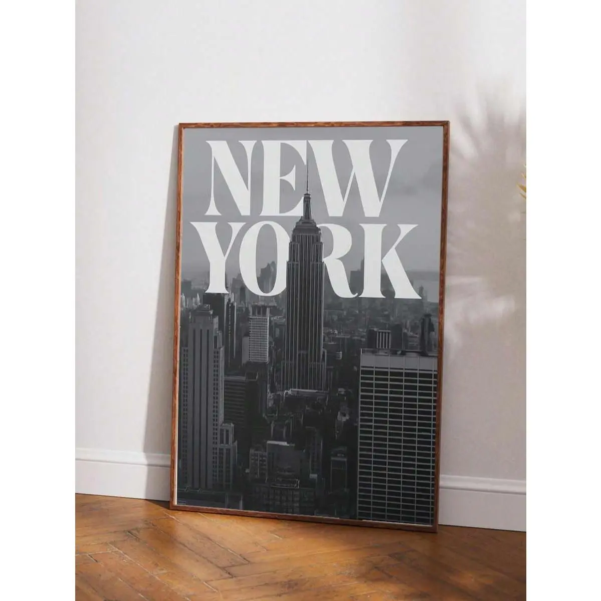 Black & White Industrial Canvas Print - New York City Skyline with Empire State Building Artwork, Unframed Urban Wall Decor for Bedroom, Balcony (8×12 in, 20x30inch(50×75cm), 24×36 in, Frame Not Included), Home Supplies for Wardrobe Area, Kid Room