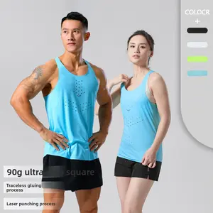 Ultra-Light Running Wind Tunnel Vest Men's Sports Sleeveless Fitness Shirt Women's Marathon Track and Field Quick-Dry Shirt Running Group Customization