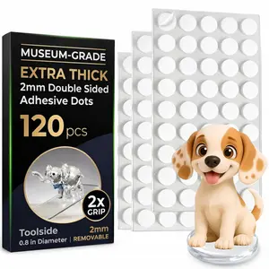 Large Mounting Putty Extra-Thick Glue Dots Double Sided Removable 0.8” Clear Museum Putty Earthquake Putty & Museum Gel Sticky Tack Dots for Collectibles Action Figures & Decor 120 PCS