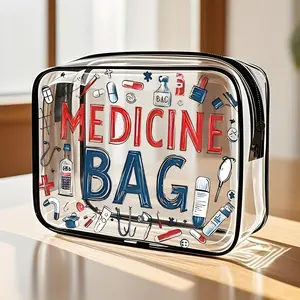 Large Capacity Waterproof PVC Storage Bag, Durable Zipper Pouch for Travel & Gym Use, Lightweight Easy Clean Organizer, Travel Organization Pouch