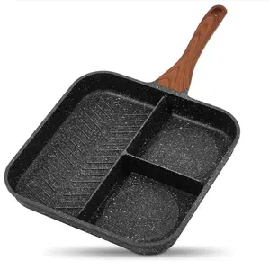 Nonstick Divided Breakfast Grill Pan for Stove Cookware Induction Traditional Frying Frying Pan Oil Thick Aluminium