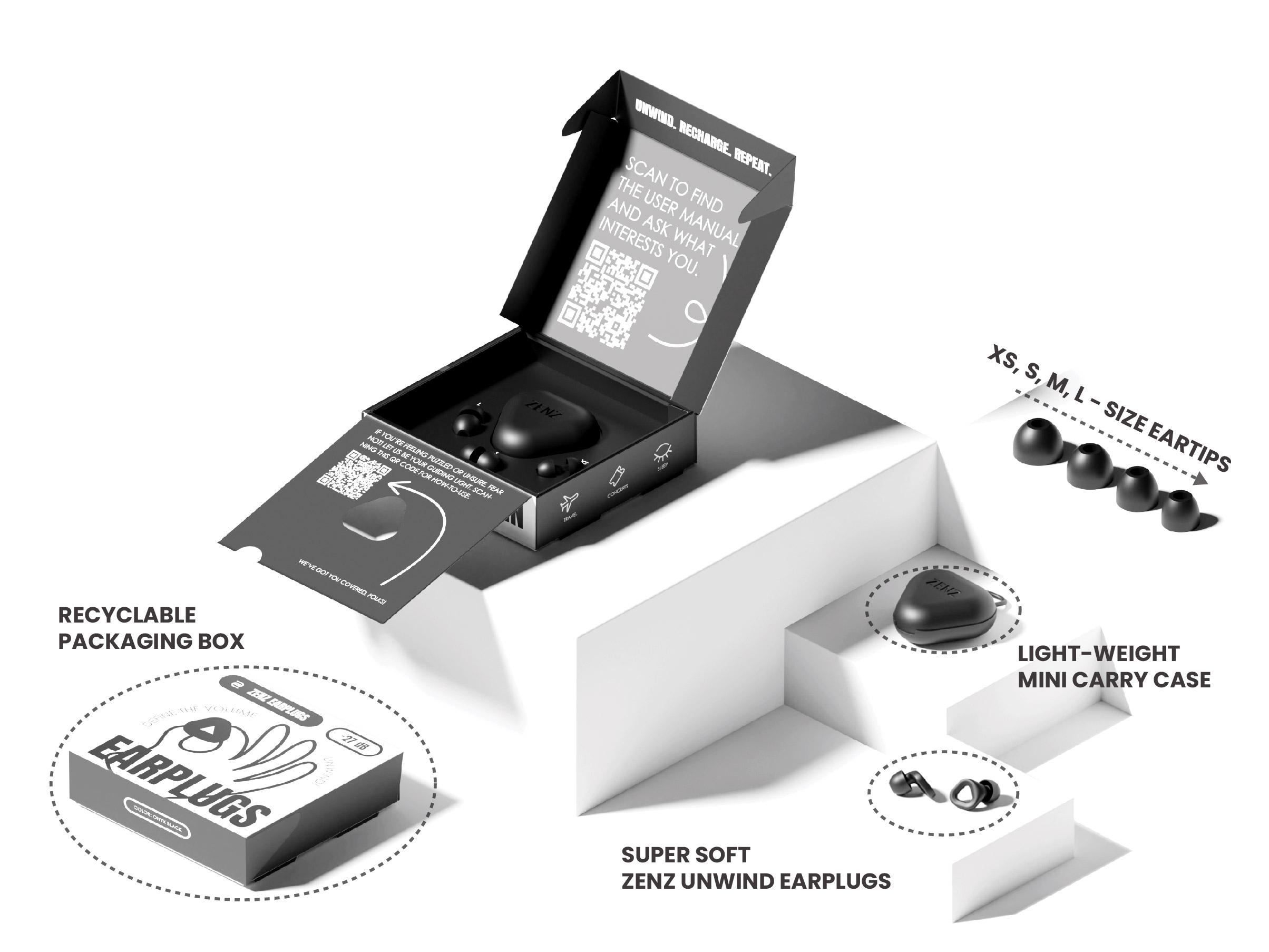 ZENZ Unwind Earplugs - Soft and Comfortable Design for Relaxation and Noise Reduction - Red