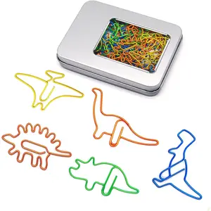 50 Large Dinosaur Paper Clips Bookmarks,  for Dinosaur Theme Lovers