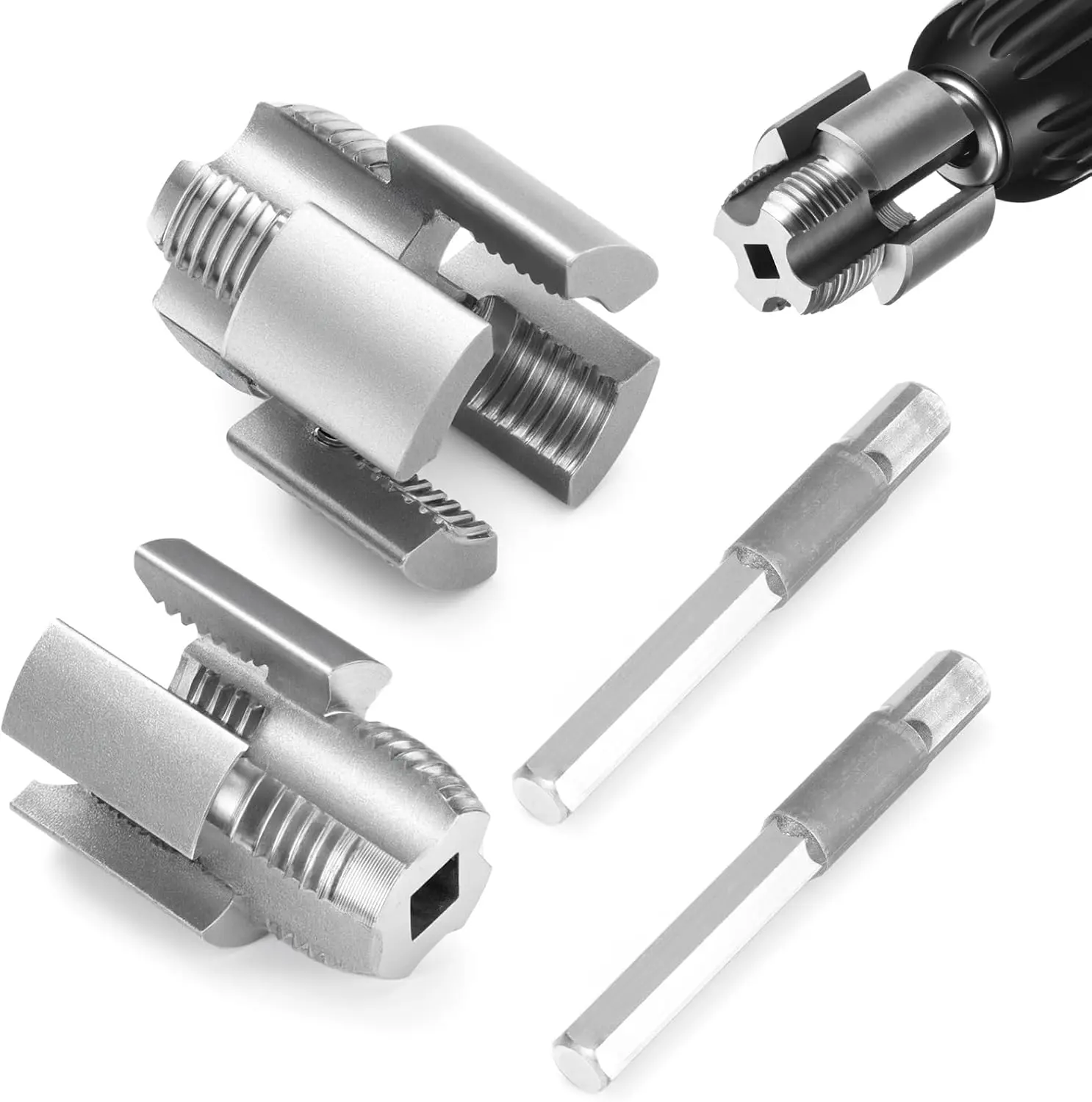 Pipe Cutting Tool Integrated Internal & External Pipe Threading Tool| 1/2" (DN15) 3/4" (DN20) Pipe Sizes Rethreading Tool, Compatible Most Types of Electric Drills PVC Pipe Threader Kit.