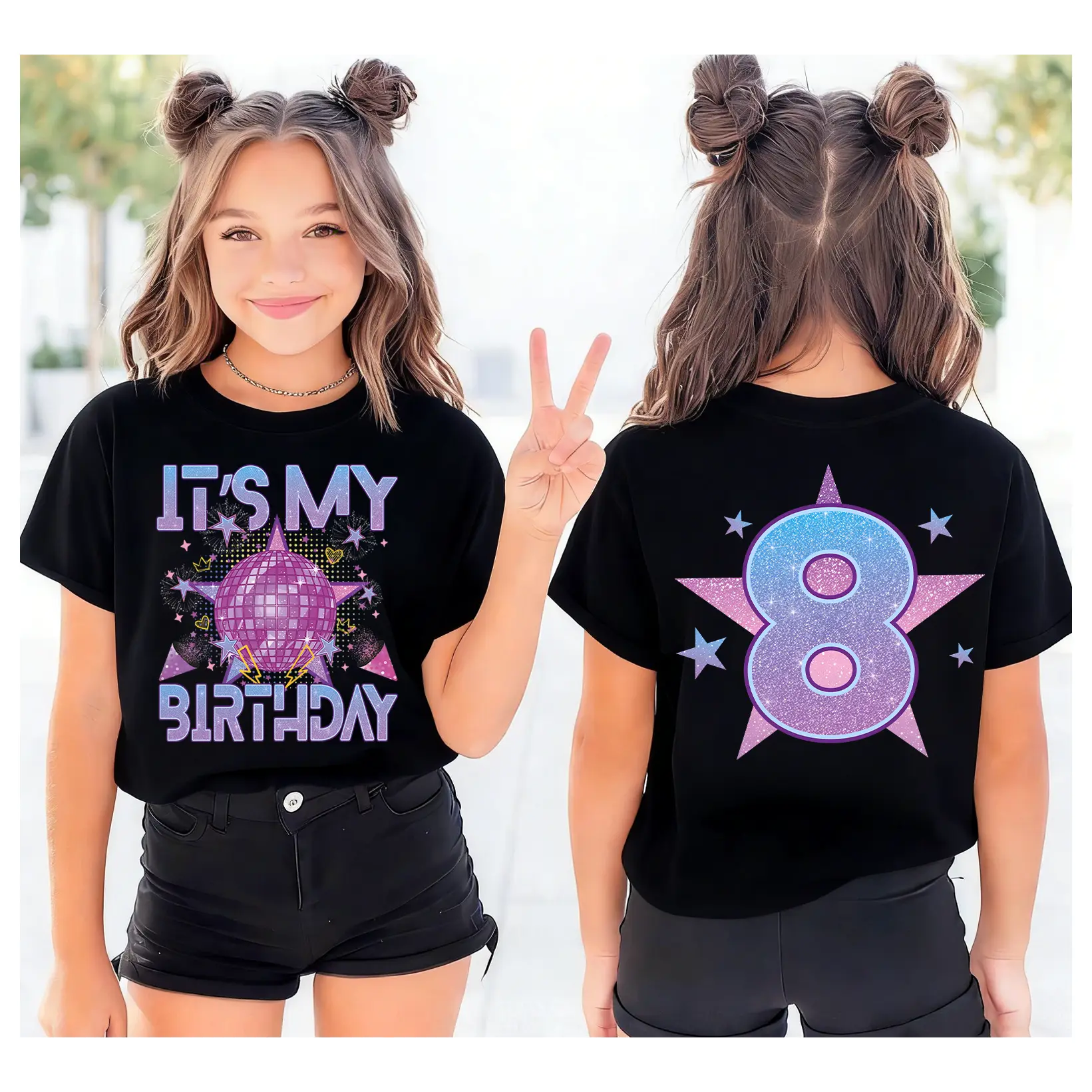 100% Cotton Custom Age Youth Kpop Birthday Girl T-Shirt, Custom It's My Birthday T-Shirt, Personalized Birthday Tee, Birthday Gift for Teens Girls