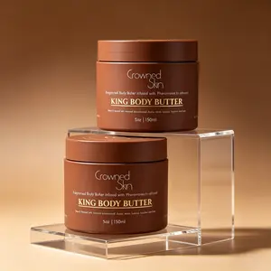 Crowned Skin King Nourishing Body Butter, Warm Sandalwood & Musk Aroma, Organic Shea & Mango Butter Blend, Long-Lasting Moisturizer for All Skin