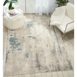 Nourison Maxell MAE17 Beige/Taupe/Teal Indoor Area Rug - 3'10 x 5'10