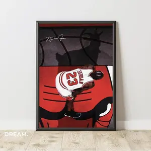 Michael Jordan GOAT Poster - Basketball Wall Art, Product without frame