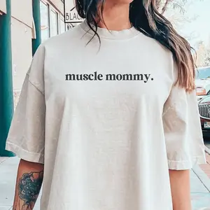 Muscle mommy pump cover t shirt for gym girl Retro aesthetic gym tshirt for workout clothes wear powerlifting Wei Tee Life Cotton Soft