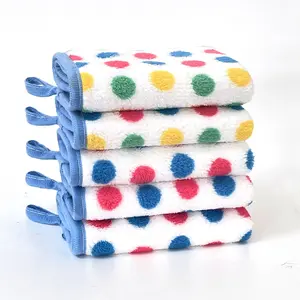 10 Counts Sturdy and Soaking Kitchen Towels, Dish - scrubbing kitchen towels featuring assorted dots, alongside multicolored kitchen cleaning fabrics