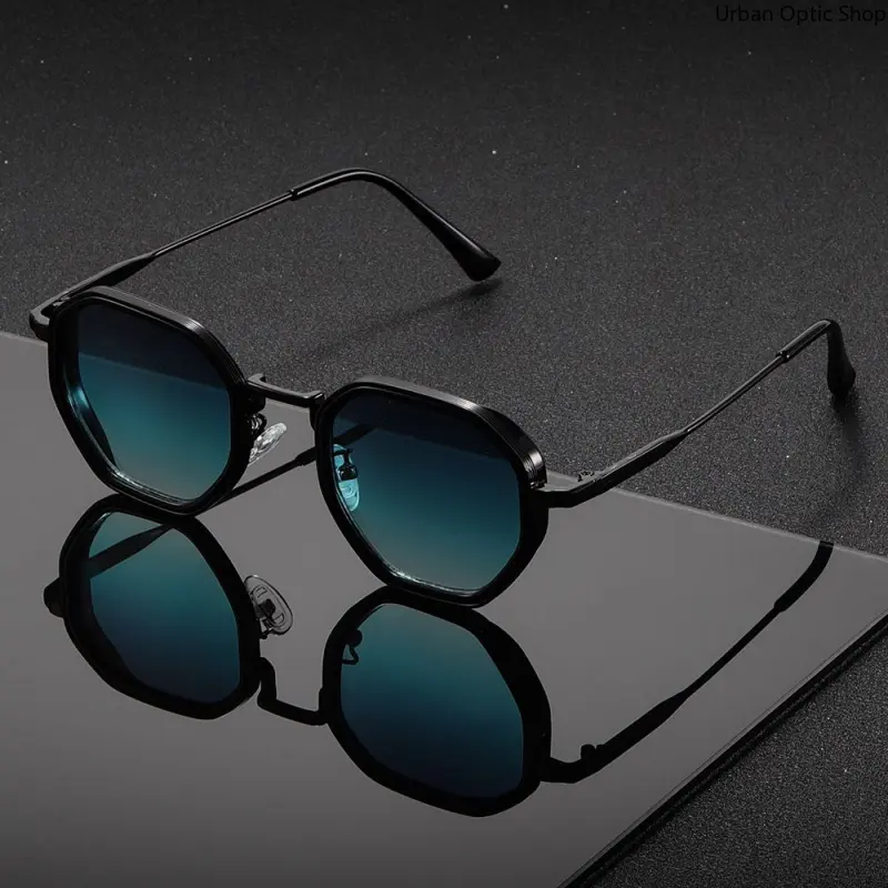 XUH Unisex Vintage Irregular Punk Sunglasses - Classic Round Metal Frame, UV400 Lens, UV Protection Lens, Anti UV Glasses, Geometric Aesthetic, Adults' Eyewear Fashion Accessory