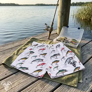 GOAT Fishing Lure Mesh Shorts Crankbait Jerkbait Print Loose Fit Gym Athletic Casual Unisex Streetwear Workout All Season Breathable Comfortable Fishing Sport Short