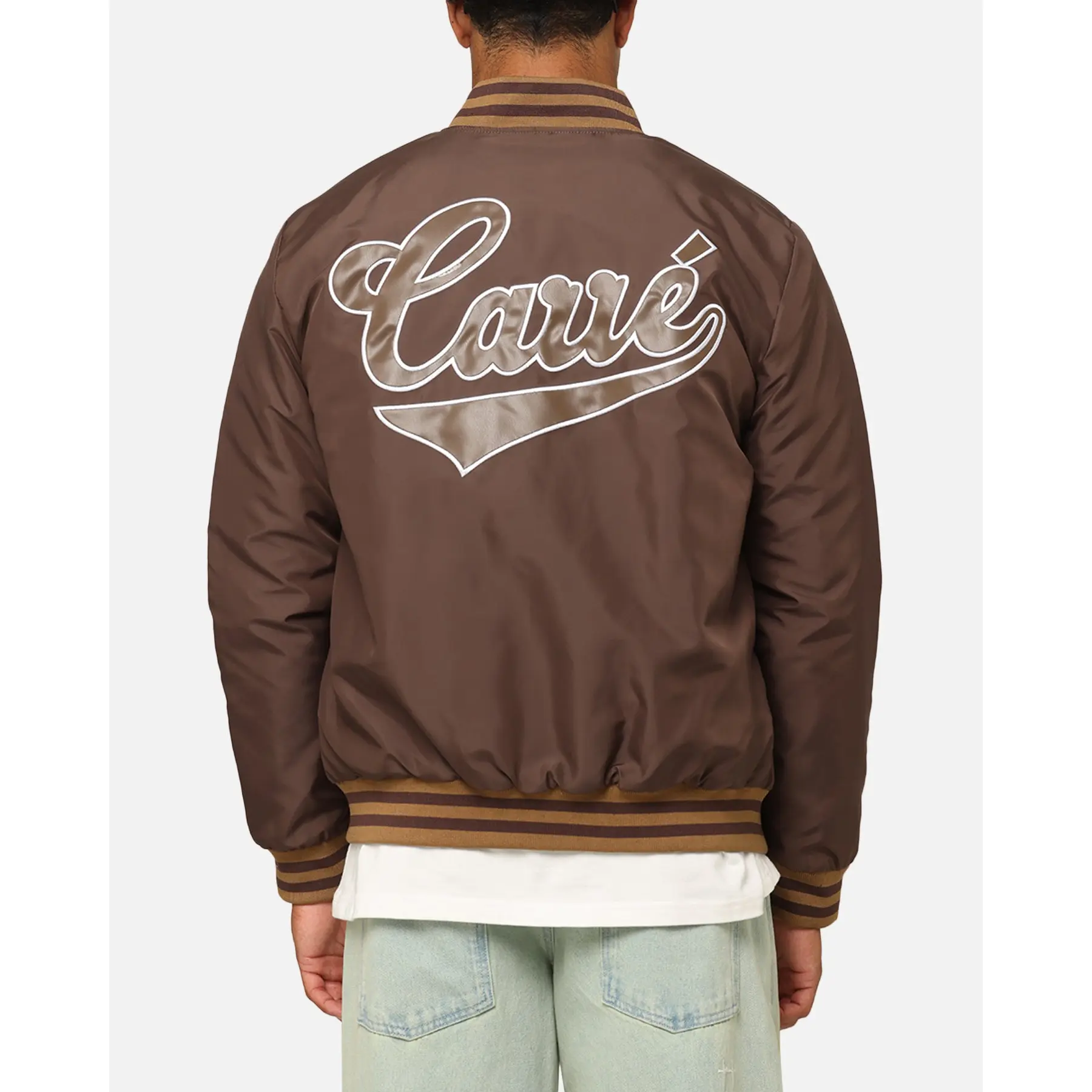 Carre Team Puffer Varsity Jacket Brown