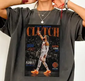 Vintage Jalen Brunson Graphic TShirt, NY Captain Clutch, Vintage 90s Bootleg Basketball Tee, NY Hoops Fan Gift