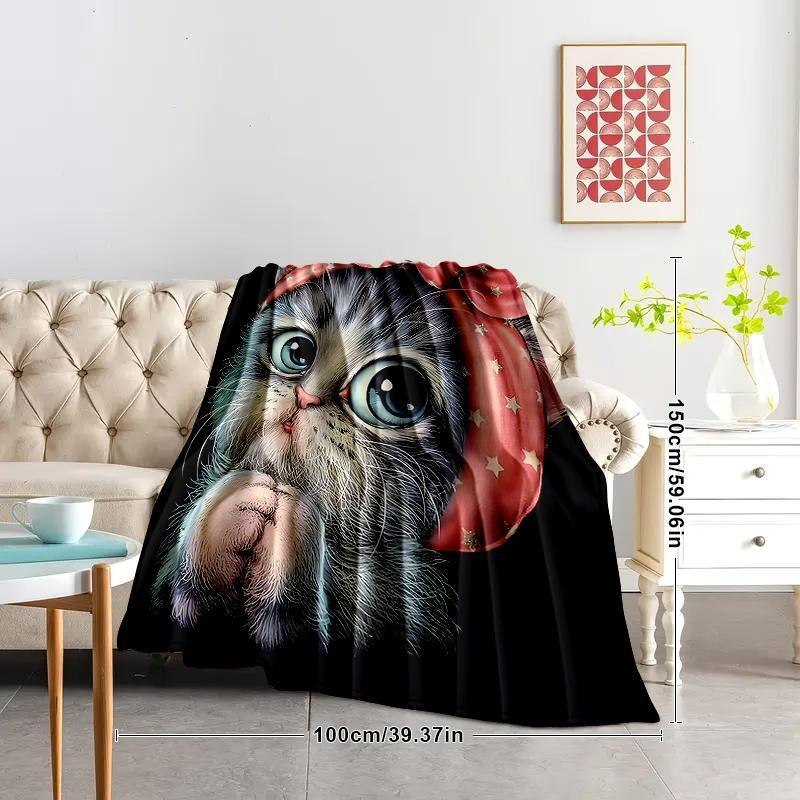 Hello Kitty Pattern Blanket, Soft Warm Throw Blanket, Air-conditioned Room Blanket, Nap Blanket for Home Office Travel Camping