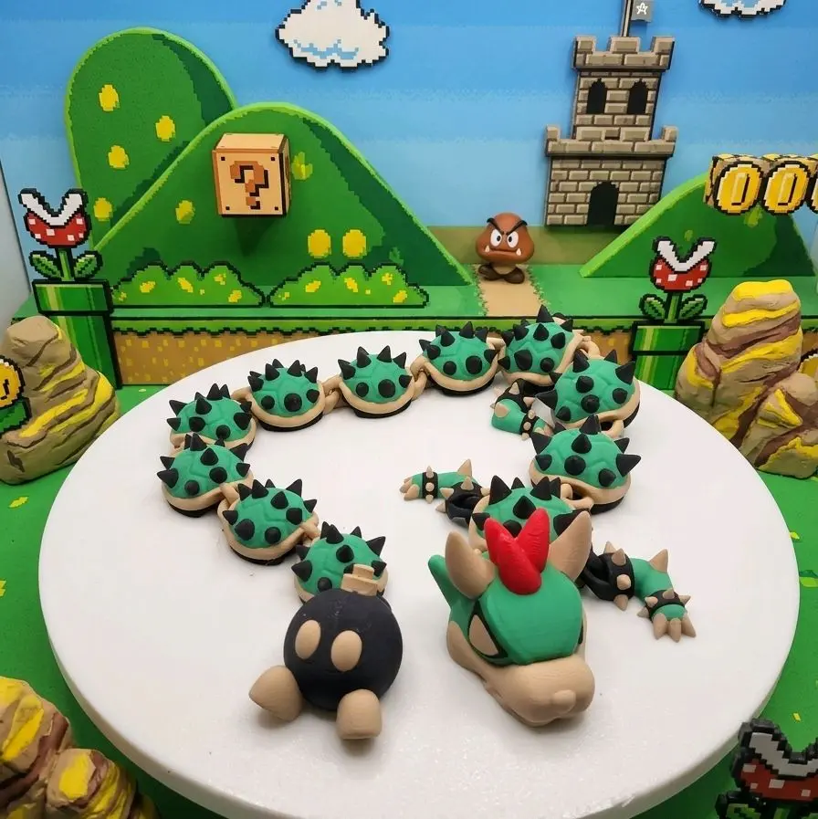 Bowwowser Dragon - Green and Black Design with Spikes and Red Detailing