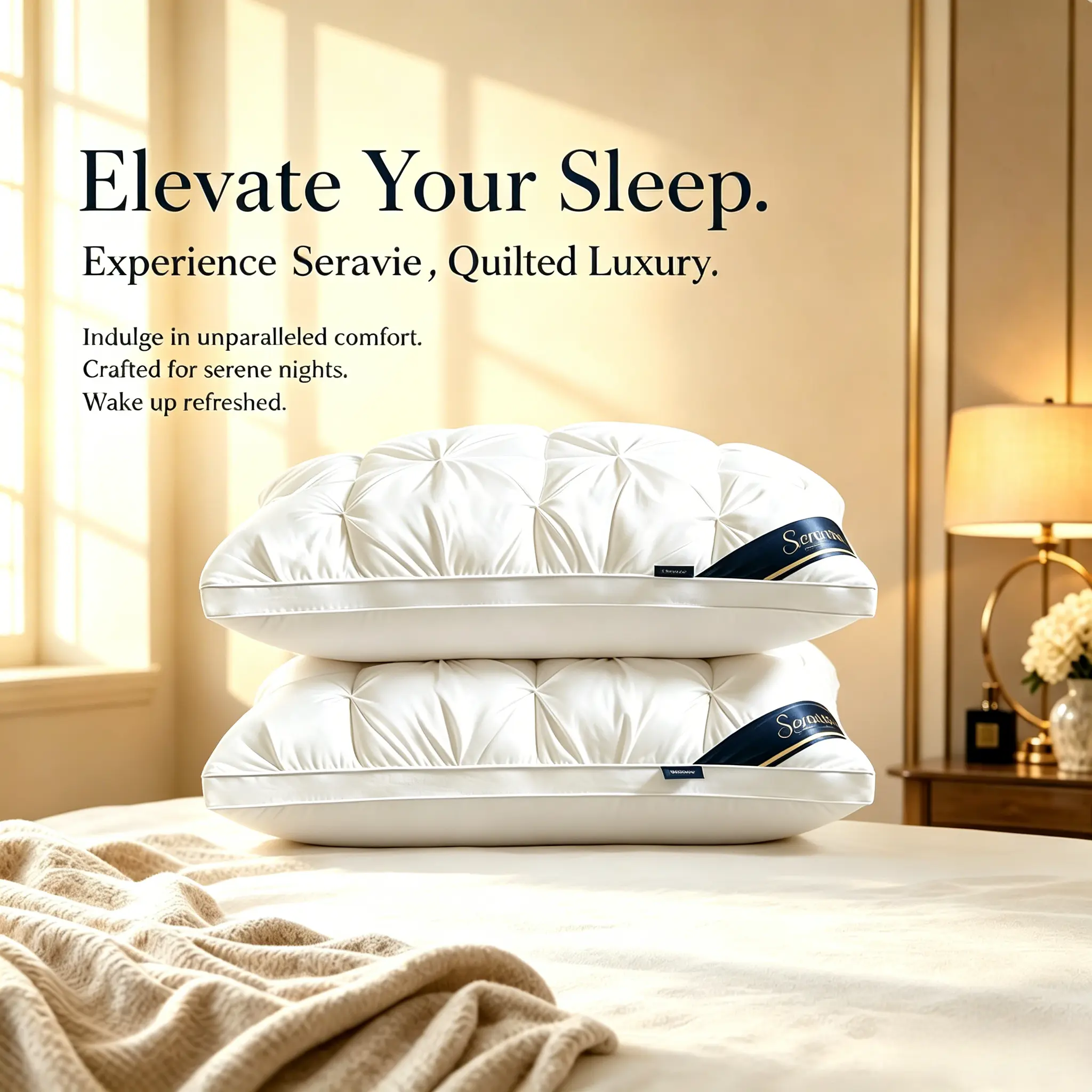 2pcs/4pcs Quilted Luxury Hotel Quality Deep Sleep Pillow - Supportive Head Cushion, Neck Care, Non-Collapse, Hypoallergenic, Posture Fix for Side Sleepers, Ideal for Cozy Bed Setup, Anti-Bacterial