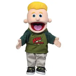 Christian Boy Puppet, Jesus Is My Superhero Shirt (14")