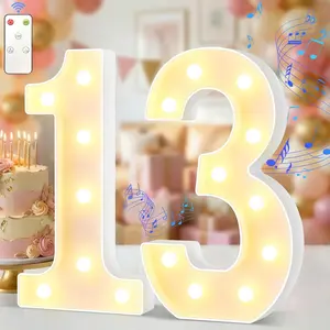 13th Birthday Decorations, 12.6 Inch Light Up Numbers with Birthday , Remote,  Box, Marquee Numbers 13 Sign for Party Backdrop,Large Size LED Light for Party Anniversary Wedding Decorations