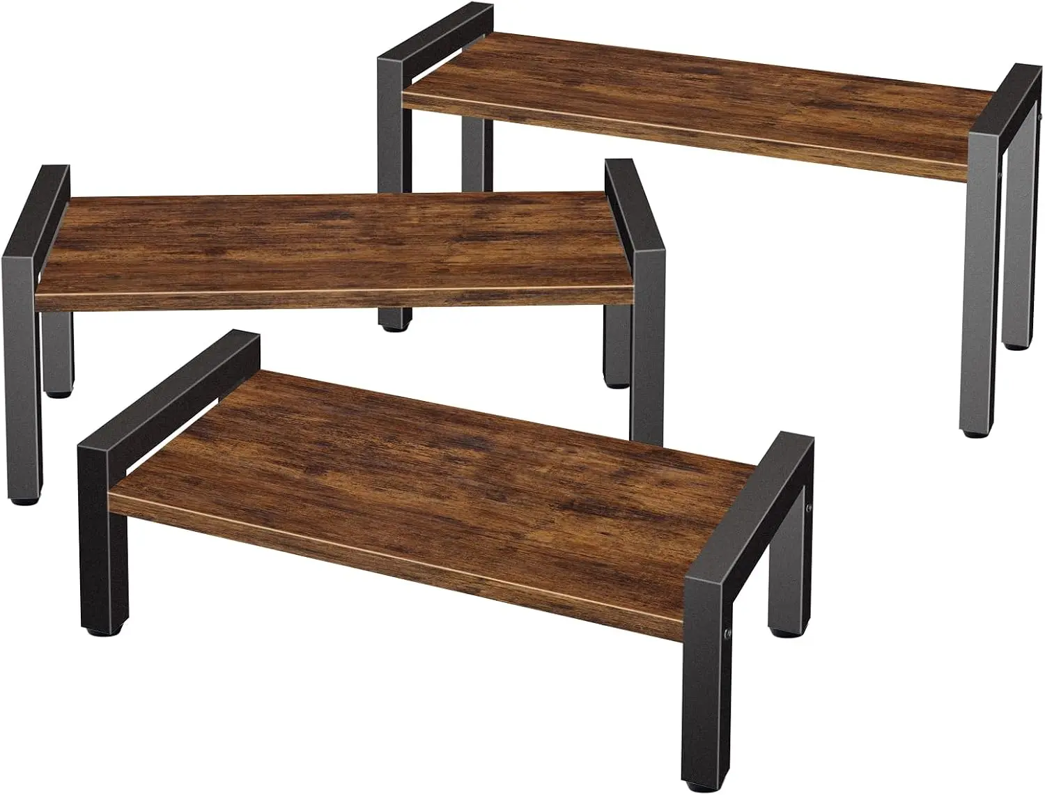 Wood Risers Display Stands & Cupcake Stand, 3 Tier Stepped Display Shelf for Perfume Collectibles, Buffet Risers Tiered Tray Stanerving Tray for Food Desserts Vendor Events Decor