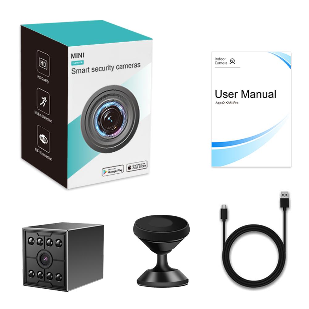 W09 Mini Home Security Camera 1080P HD Hidden Spy Camera with Night Vision Motion Detection Phone App Alerts for Indoor Outdoor Wireless Surveillance Baby Pet Car Without SD Card WiFi Infrared