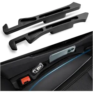 2PCS Deepened Car Seat Gap Filler Organizer, Multi-Purpose 2 in 1 Car Gap Filler with Bottom Charging Opening to Avoid Items Falling, Universal No Drop Seat Guard for Cars