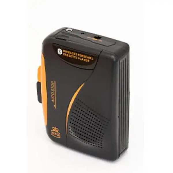 GPO W/938B/BT Bluetooth Portable Personal Cassette Player / Recorder W/Headphones (Black)  [MEDIA PLAYER ACC] Black, Bluetooth