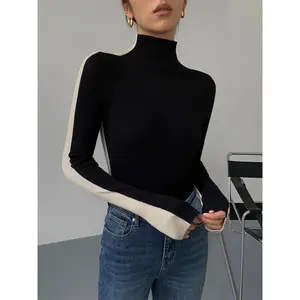 Two Tone Double Sided Long Sleeve Knit Top