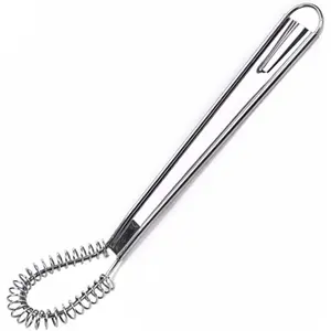 Best Utensils Stainless Steel Mini Egg Whisk Beater Handheld Milk Frother Foamer Foaming Creamy Coffee Mixer Spring Sauce Blender Kitchen Accessories
