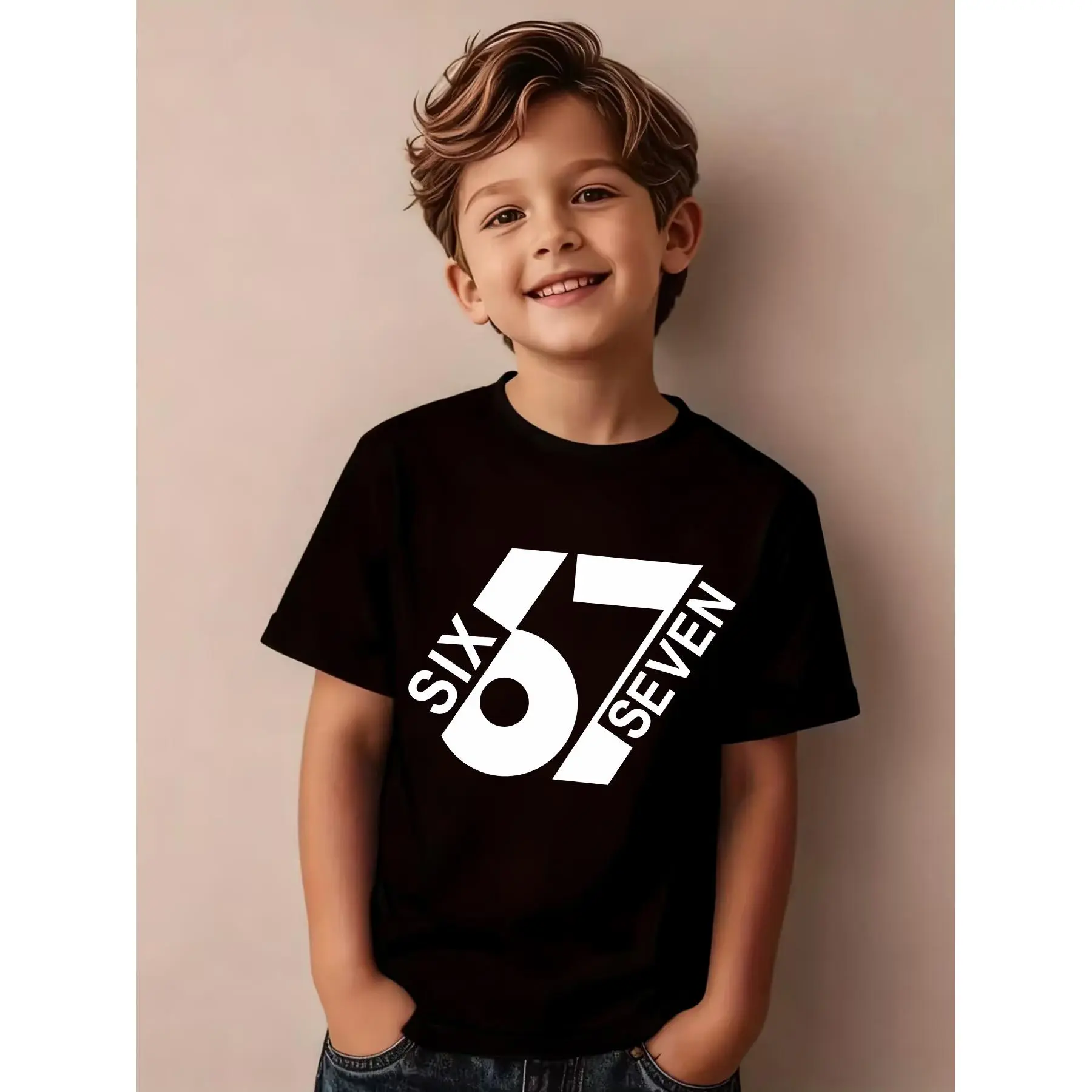 Summer Boys' Stylish Short-Sleeve T-Shirt with Cartoon Print for Outdoor Casual Wear, Model NY-DX7586