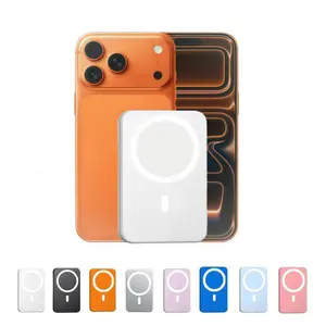 5000mAh Magnetic Power Bank, Compact Wireless Mobile Charger for iPhone 12-17 Series & Smartphone Devices, Works Best with MagSafe Case or No Case, Outdoor-Use Electronics Accessories