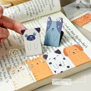 4pcs Cartoon Cat Magnetic Bookmarks, Creative Comic Magnets, Cute Student Stationery Gifts, Book Decorative Clips, Reading Markers