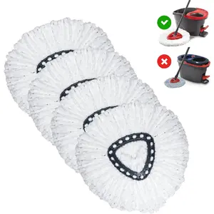 Spin Mop Replacement Heads – 4-Pack Spin Mop Refill Compatible with O-Cedar Easy Wring Spin Mop – Mop Refills for Easy Floor Cleaning