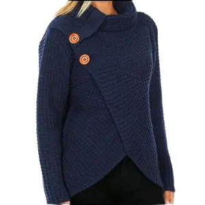 Navy Blue Waffle Sweater