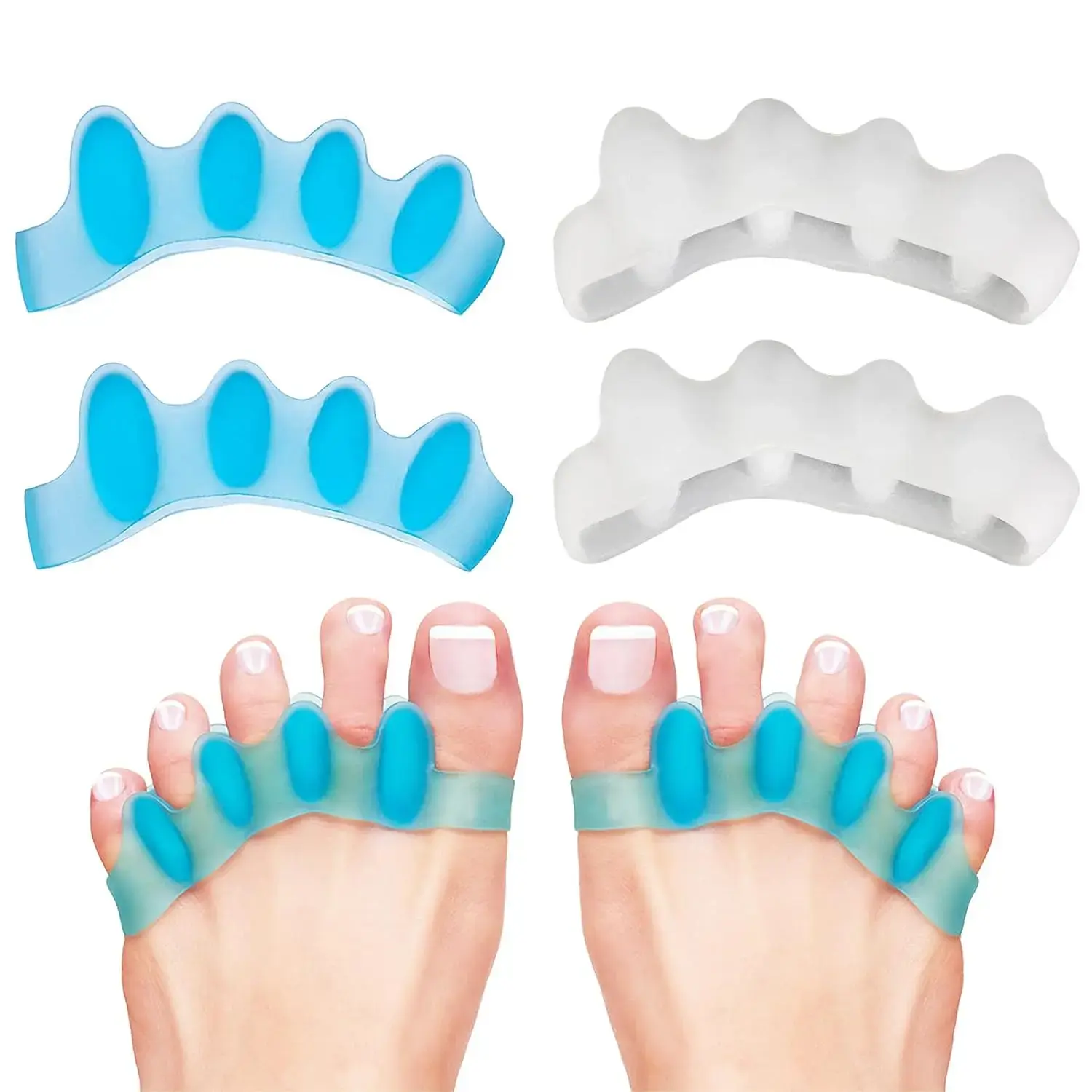2/4 Pack Toe Separators for Bunion, Toe Spreader, Bunion Corrector for Women Men, Gel Toe Spacers, Hammer Toe Straightener, Toe Stretcher for Foot Pain Relief sohochic