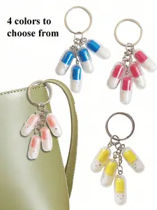 Cute Capsule Keychain Accessories, Decorative Pill Box, Bag Charm, Medical Pouch, Makeup Bag, Storage Bag, Stationery Bag, Gift Idea