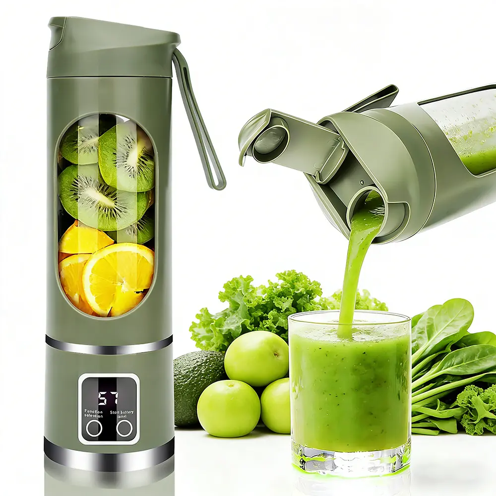 【Mother's Gifts】Cold Press Juicer Machine - 55rpm Technology, Quick Juicing, High Juice Yield, Easy Clean, Multifunctional Rechargeable Compact Cordless Portable Juicer with LED Display for Whole Fruits & Veggies, Office Use, Mother's Day