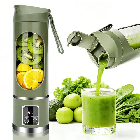 【Mother's Gifts】Cold Press Juicer Machine - 55rpm Technology, Quick Juicing, High Juice Yield, Easy Clean, Multifunctional Rechargeable Compact Cordless Portable Juicer with LED Display for Whole Fruits & Veggies, Office Use, Mother's Day, Blender Juice E
