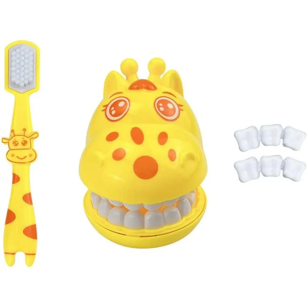 1-Set Children's Dentist Play Toy - Teeth Brushing Practice Game with Replaceable Teeth, Practice Toothbrushes - Early Childhood Education Toy for Boys & Girls