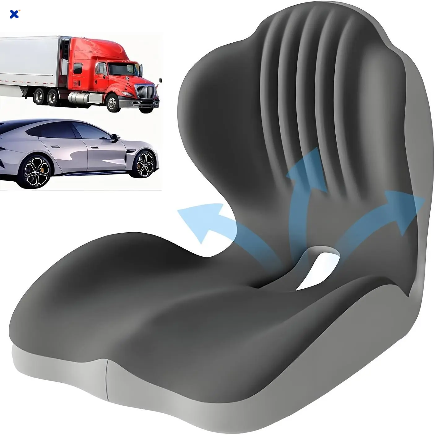 Memory Foam Seat Cushion with Back Support, Breathable Ergonomic Pad for Office Chair & Car Seat, Ideal Daily Use & Gift