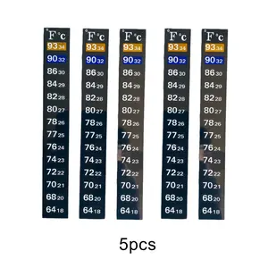 5 PCS Aquarium Thermometer Strips, Fish Tank Thermometer Sticker, Terrarium Water Temperature Test (5.13" x 0.71")