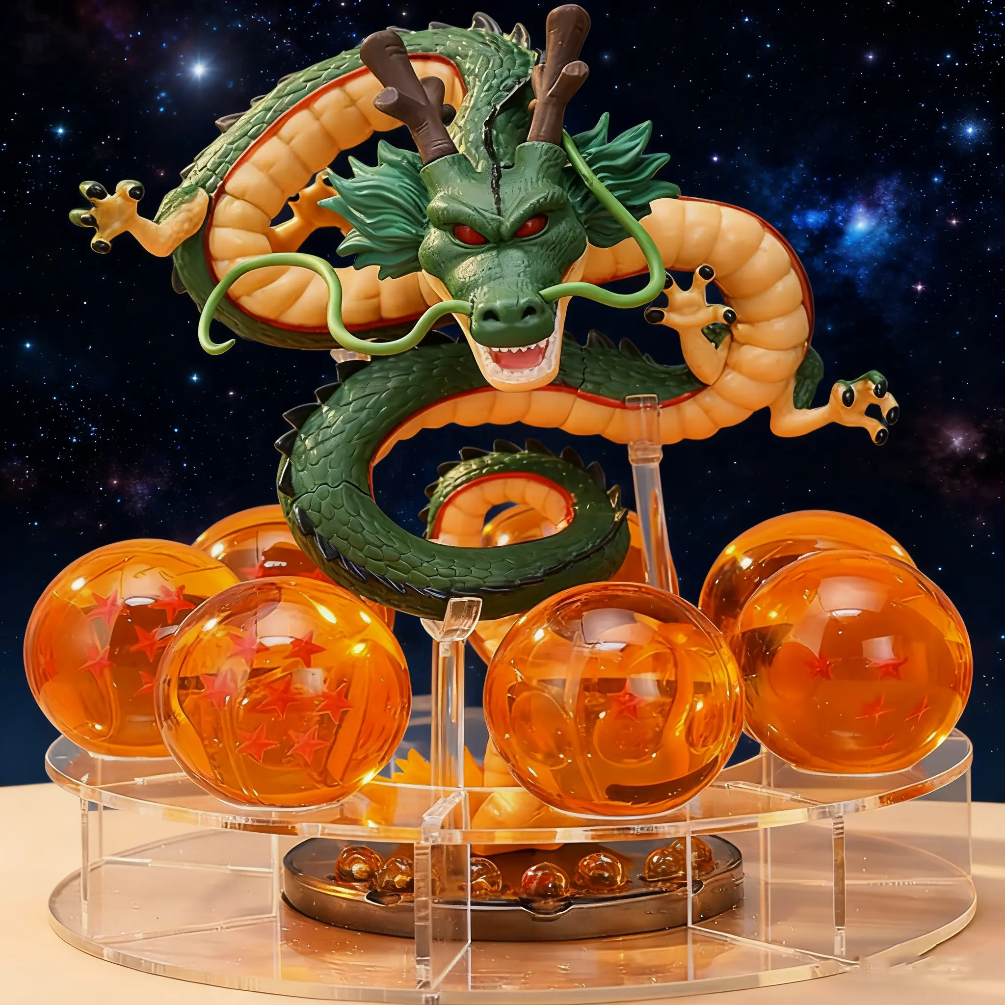 Megahit Handmade Dragon Resin Sculpture - 15cm Art Toy with 7x3.5cm Acrylic Balls, PVC Collectible Figure Decor, Decorative Home Ornament for Figurines for Collectors, Wedding & Birthday Gifts