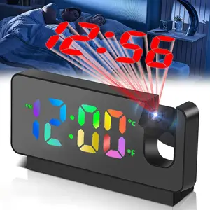 【TikTok Top Seller】LED Digital Wall Clock Decorative, Digital Alarm Clocks for Bedrooms, Digital Clock Large Display with Temperature/Projection Function/Multi-level Dimming/Snooze - 12/24H, Modern Wall Clock Digital Light Set