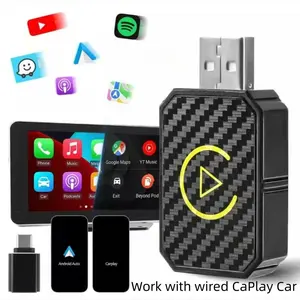 Wireless Car Adapter, Car Adapter Compatible with CarPlay, Plug & Play Car Adapter, Compatible with iPhone & Android Devices, Convert Wired to Wireless for Car