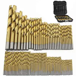 Drill Bit Set, 135° Pointed High Speed Steel Drill Bit Set with Durable Storage Box, Power Tool Accessories for Wood, Plastic, Glass Fiber