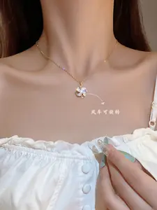 Korean Style Titanium Steel Necklace for Women, Versailles High-End Fashion Accessory, Trendy Light Luxury Lockbone Jewelry